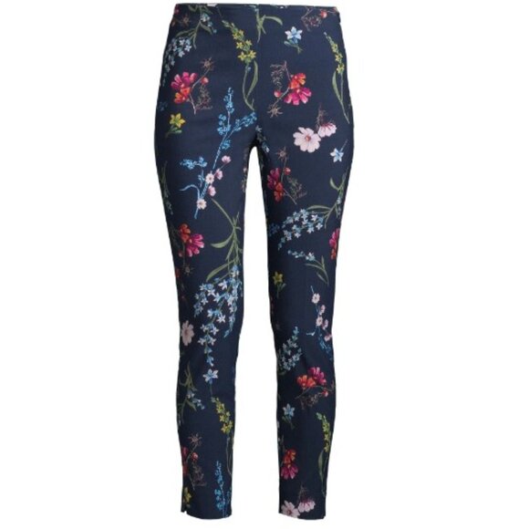 Time and Tru Women's Millennium Skinny Pants,  Navy Floral - Picture 3 of 6